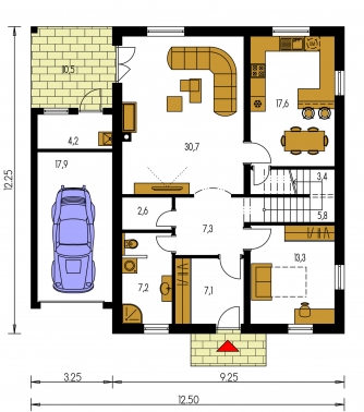 Mirror image | Floor plan of ground floor - KLASSIK 162